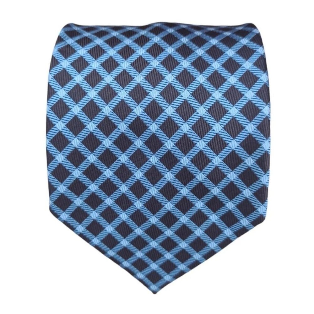 FUMAGALLI Brown Plaids & Checks Silk Tie HANDMADE ITALY 59"/ 3.2" EC
